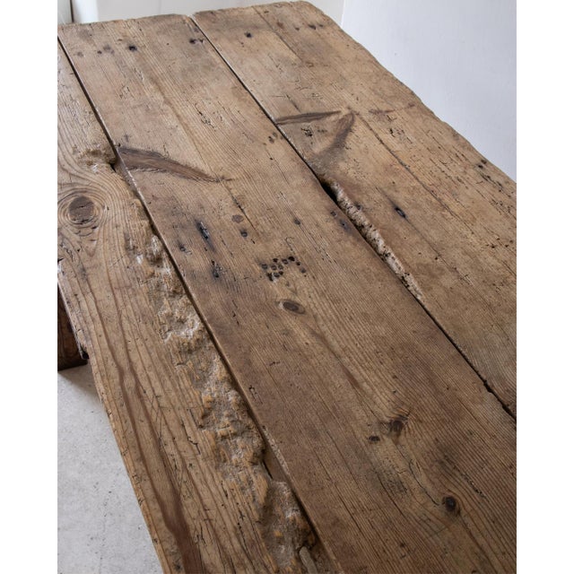 Brown Spanish Trestle Table in Pine For Sale - Image 8 of 14