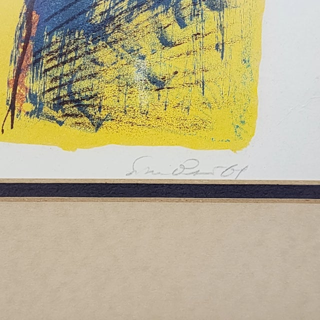 Gold Nicola Simbari (1927-2012) Post Modern Seriograph 1964 Pencil Signed and Numbered Early Work Bright Colorful For Sale - Image 8 of 11