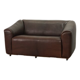 DS47 Extendable Brown Sadle Leather Loveseat Sofa from de Sede, Switzerland, 1970s For Sale