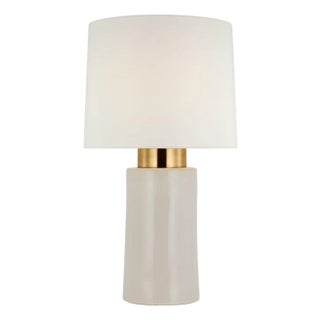 Barbara Barry by Visual Comfort Signature Xian 30" Table Lamp in Ivory and Soft Brass with Linen Shade For Sale