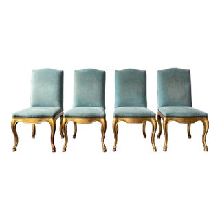 Set of 4 Vintage Henredon for Ralph Lauren French Gilt Dining Chairs For Sale