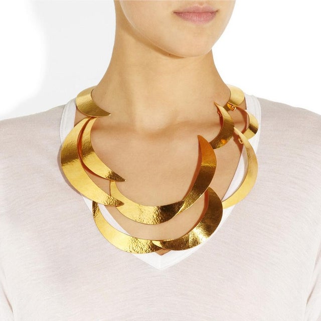 A stunning statement necklace and unique design, geometric, sculptural and highly stylised, from Herve Van Der Straeten....