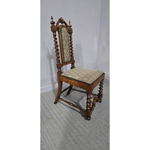 Antique Walnut Hall Chair, 1880 For Sale - Image 10 of 11