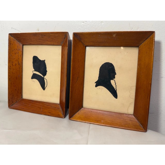 Up for sale is a nice quality antique original cutout silhouette portrait of George and Martha Washington. It depicts a...