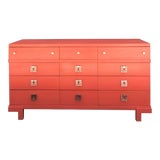 Image of Mid Century Restored Lacquered 12~Drawer Dresser For Sale