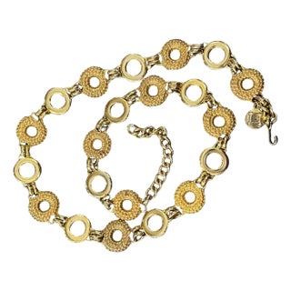 1980s Vintage Gilded Metal Belt by Laura Biagiotti For Sale