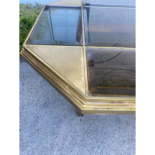 Vintage Brass and Glass Dining Table For Sale - Image 11 of 17