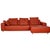 Animal Skin Leather Corner Sofa in Orange by Willi Schillig For Sale - Image 7 of 11