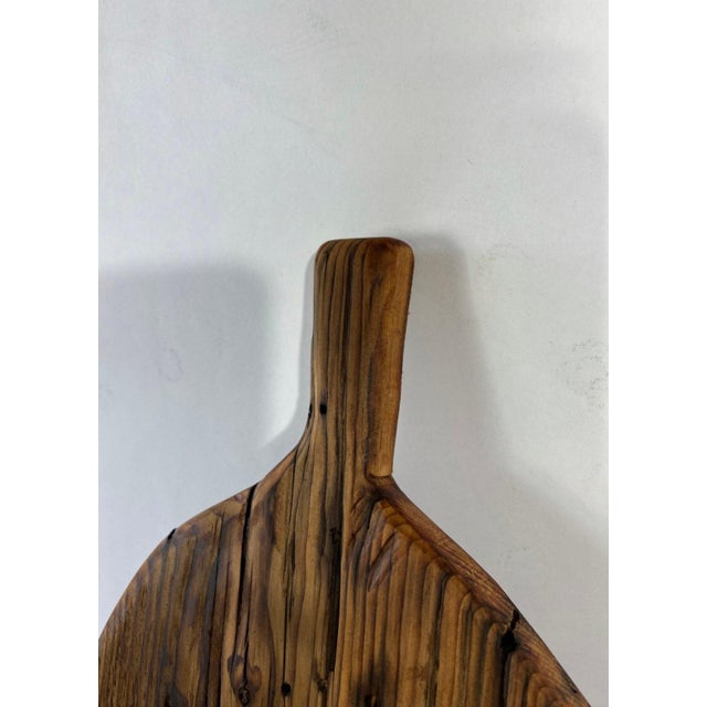Contemporary Large Oval Breadboard Made From Antique Reclaimed Wood For Sale In Columbia, SC - Image 6 of 9