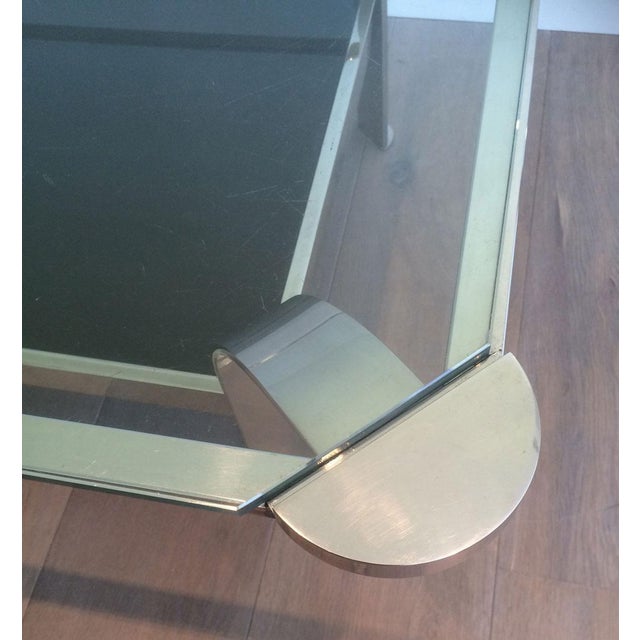 1970s Large Design Chrome Coffee Table with Glass Shelves For Sale - Image 12 of 12