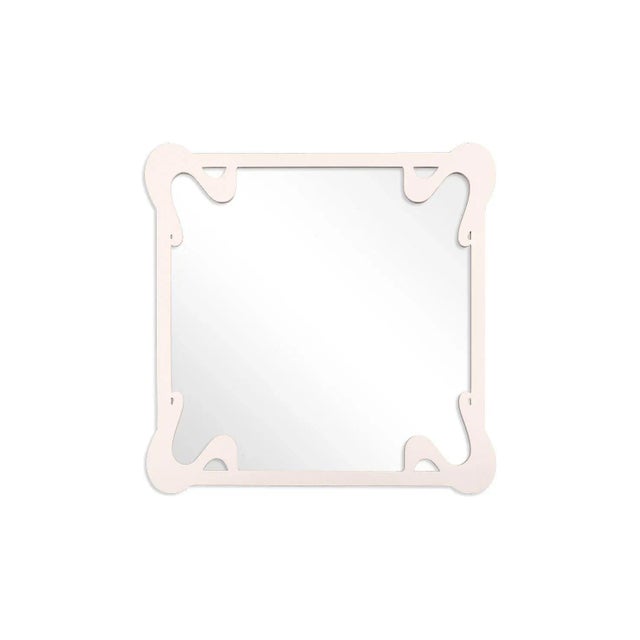Contemporary Fleur Home Carnival St. Roch Square Mirror in Frosted Petal, 48x48 For Sale - Image 3 of 3