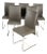 Set of Six Modernist Dining Chairs Plush Leather Chrome Hydraulic Adjustable Backrests For Sale