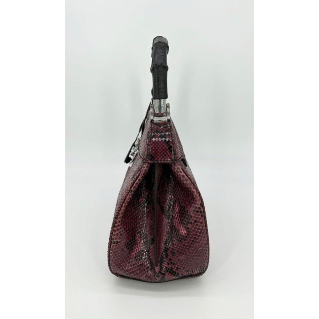 2010s Gucci Purple Python Lady Lock Bag with Bamboo Handle For Sale - Image 5 of 11