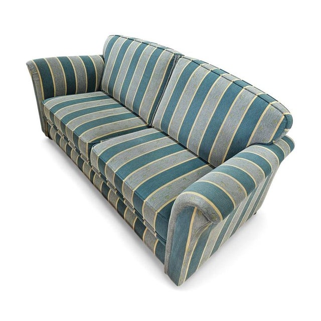 Striped Club Sofa, 1980s For Sale - Image 5 of 5