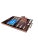 Textile Backgammon Brown Leatherette Handled Case For Sale - Image 7 of 10
