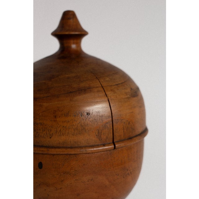 Vintage Apothecary Jar in Walnut Wood, 1920s For Sale - Image 4 of 7