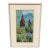 Framed European Village Landscape Watercolor, Signed Florence Strauss For Sale