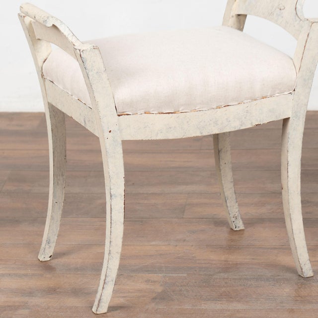 Pair, Early 20th Century Swedish White Gustavian Tabouret Stools For Sale - Image 4 of 14