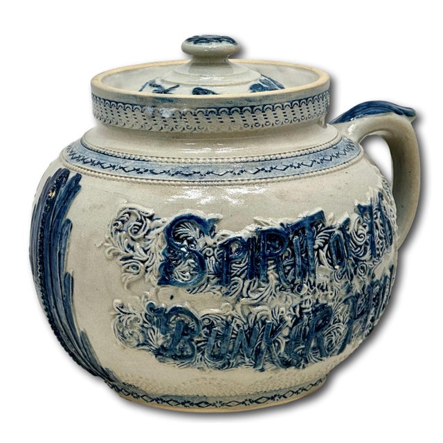 Antique American Stoneware Boston Home the of the Bean & Spirit of 76 Bunker Hill Baked Bean Pot in Pristine Condition For Sale In Boston - Image 6 of 18