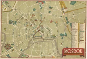 Vintage Folding Map of the Streets of Moscow, 1950