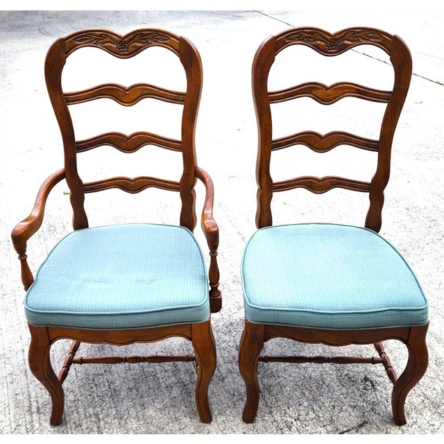 French Country Vintage French Country Dining Chairs Set of 8 For Sale - Image 3 of 12