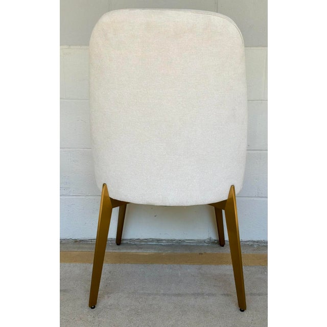 Modern White and Gold Dining Chairs Set of 4 For Sale In Atlanta - Image 6 of 6