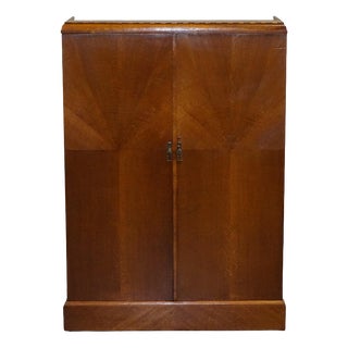 Vintage Art Deco Wardrobe in Oak, 1930s For Sale