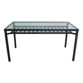 Glass and Black Metal Table, 2010s For Sale