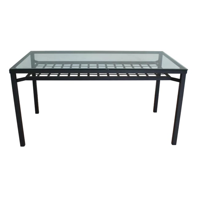 Glass and Black Metal Table, 2010s For Sale
