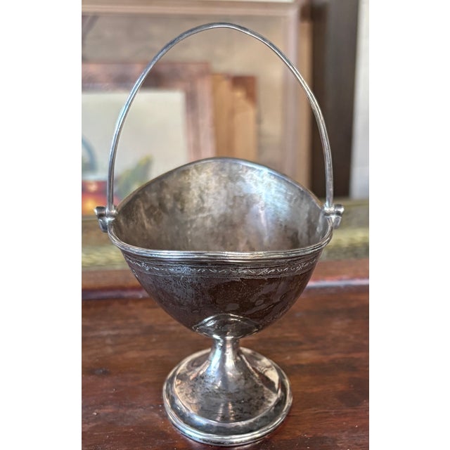 Antique English Silver Plate Swing Handle Sugar Baskets - Collected Pair” Circia 1900” For Sale In New York - Image 6 of 15