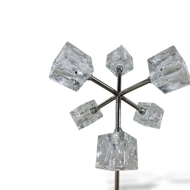 Metal Mid-Century Ice Cube Lamp in Chrome with Textured Glass Shades from Ikea, 1970s For Sale - Image 7 of 9