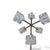 Metal Mid-Century Ice Cube Lamp in Chrome with Textured Glass Shades from Ikea, 1970s For Sale - Image 7 of 9