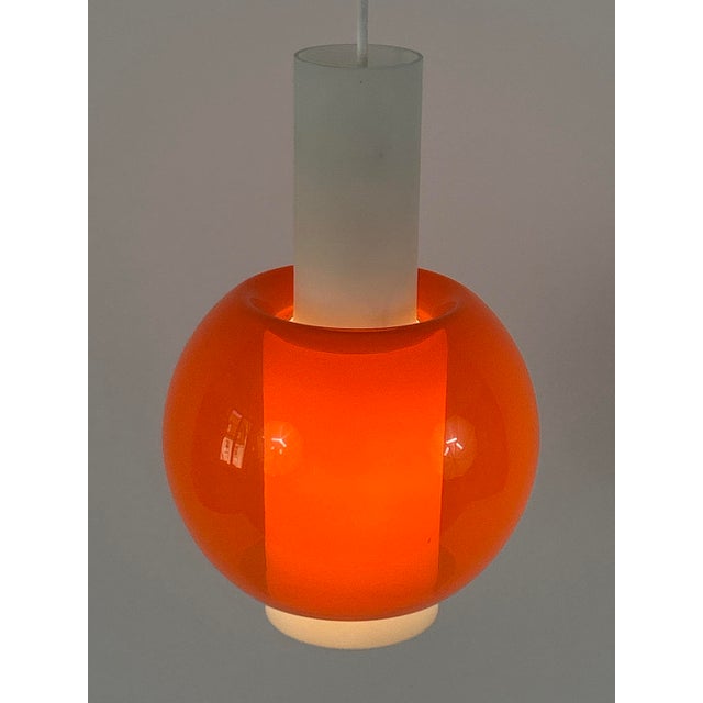 Mid-Century Pendant Lamp in Metal and Opaline Glass from Bünte & Remmler, Germany, 1960s For Sale - Image 15 of 18