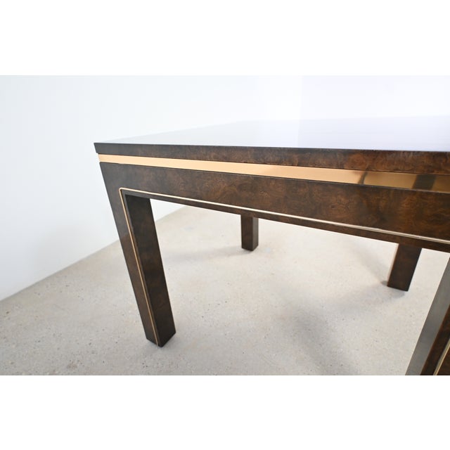 Mastercraft Burled Elm and Brass Accent Side Table For Sale - Image 10 of 18