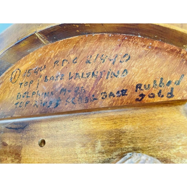 1980s Vintage Tabouret Table With Dolphin Design & Gold Accents For Sale - Image 12 of 12