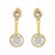 Contemporary 14K Yellow Gold Plated .925 Sterling Silver 5/8 Cttw Diamond Removable Stud and Dangle Earrings (I-J Color, I2-I3) For Sale - Image 3 of 6