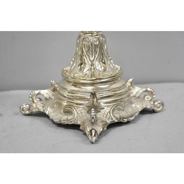 Silver Antique Silver Plated WMF Warsaw Imperial Russia 12" Candlestick Holders - Pair For Sale - Image 8 of 18