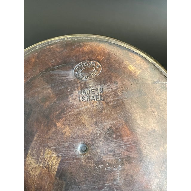 Metal Mid Century Modern Israel Brass Verdigris Enamel Cone Shaped Jug - Pitcher For Sale - Image 7 of 11