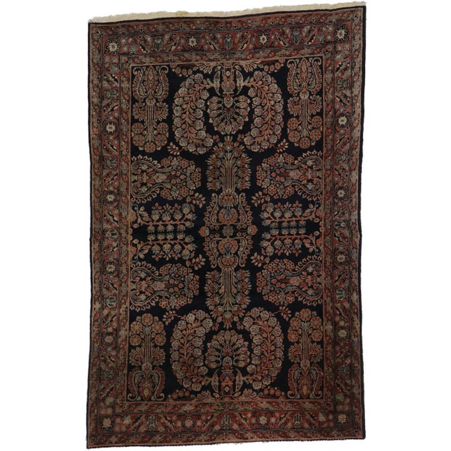 Antique Persian Sarouk Rug - 04'04 X 06'09 For Sale - Image 9 of 9