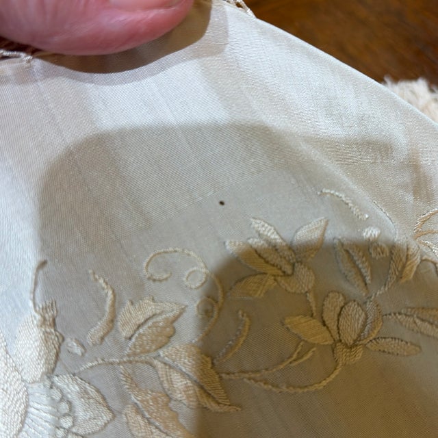 Late 19th Century Cream Silk Piano Shawl For Sale - Image 5 of 9