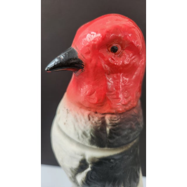 Red 1960s Mid-Century Modern Jim Beam “Beam’s Trophy” Cardinal Ceramic Decanter, Americana Barware For Sale - Image 8 of 16