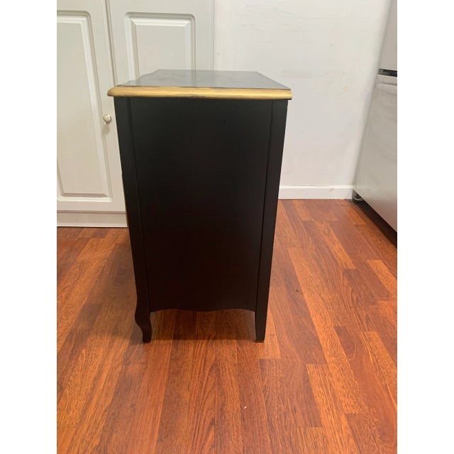 Bedroom Nightstand Chest Cherry Black Painted Vintage For Sale - Image 4 of 9