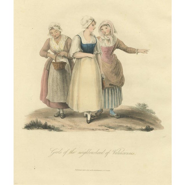 Miss Semple, Girls Near Valenciennes, French Regional Dress, 1817, Engraving For Sale - Image 9 of 9