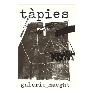 1974 Antoni Tapies 'Monotypes' Abstract Expressionist Brown France Lithograph