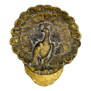 Vintage English Brass Peacock Catchall/ Dish/ Vide Poche — Hollywood Regency / English Traditional