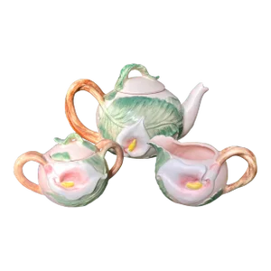 Vintage 1987 Fitz & Floyd Cala Lilly Tea Set - 3 Pieces