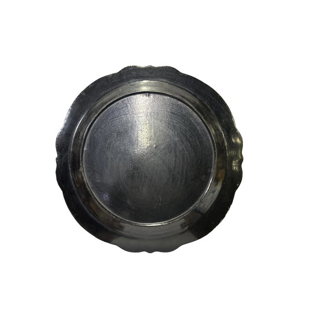 Handmade Blood Red Multi-Layer Lacquer Wood Display Disc Plate For Sale - Image 4 of 9