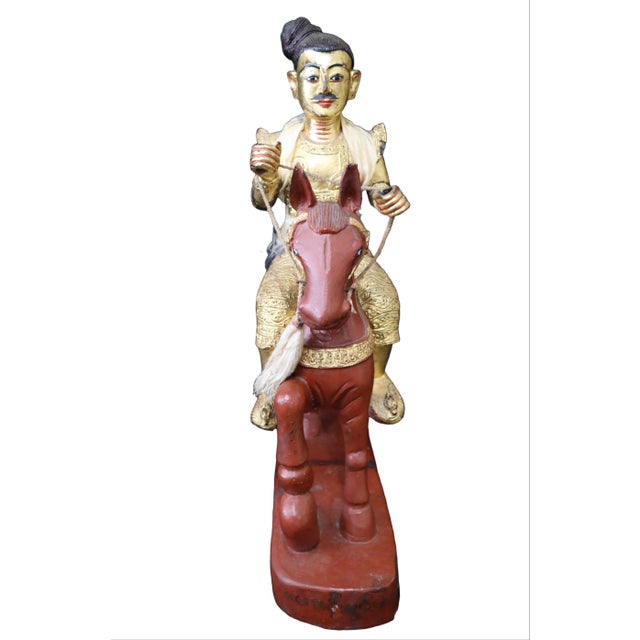 This remarkable polychrome gilt sculpture from Burma (Myanmar) likely dates to the early 1900s and depicts a Nat, a spirit...