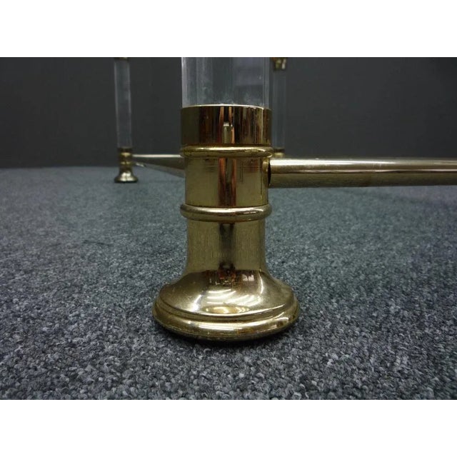 Gold Regency Acrylic Glass and Brass Side Table, 1970s For Sale - Image 8 of 11