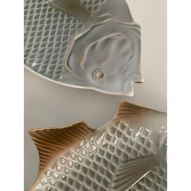 Mid 20th Century Mid Century Crown Regal Fine Porcelain Fish Plates- Set of 5 For Sale - Image 5 of 9